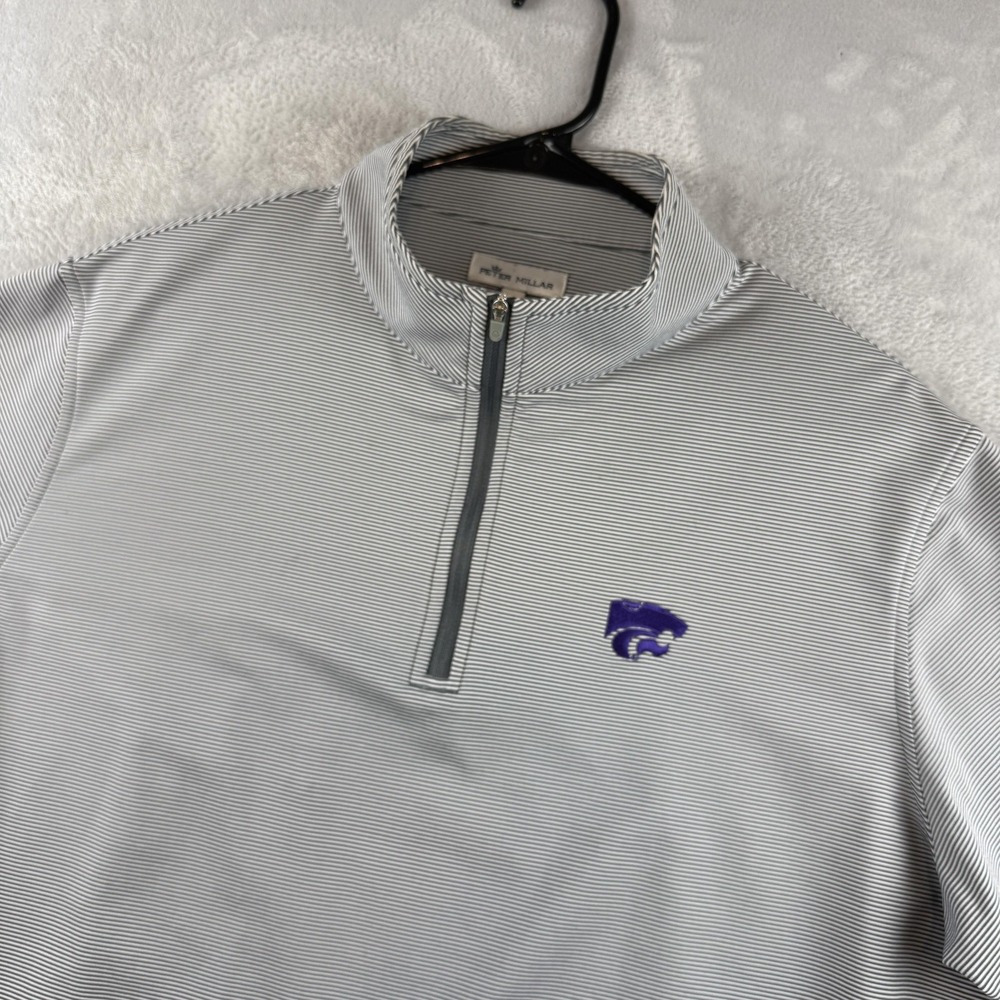 Kansas State Wildcats 1/4 Zip Pullover Mens Large Gray Peter Millar Perth NCAA